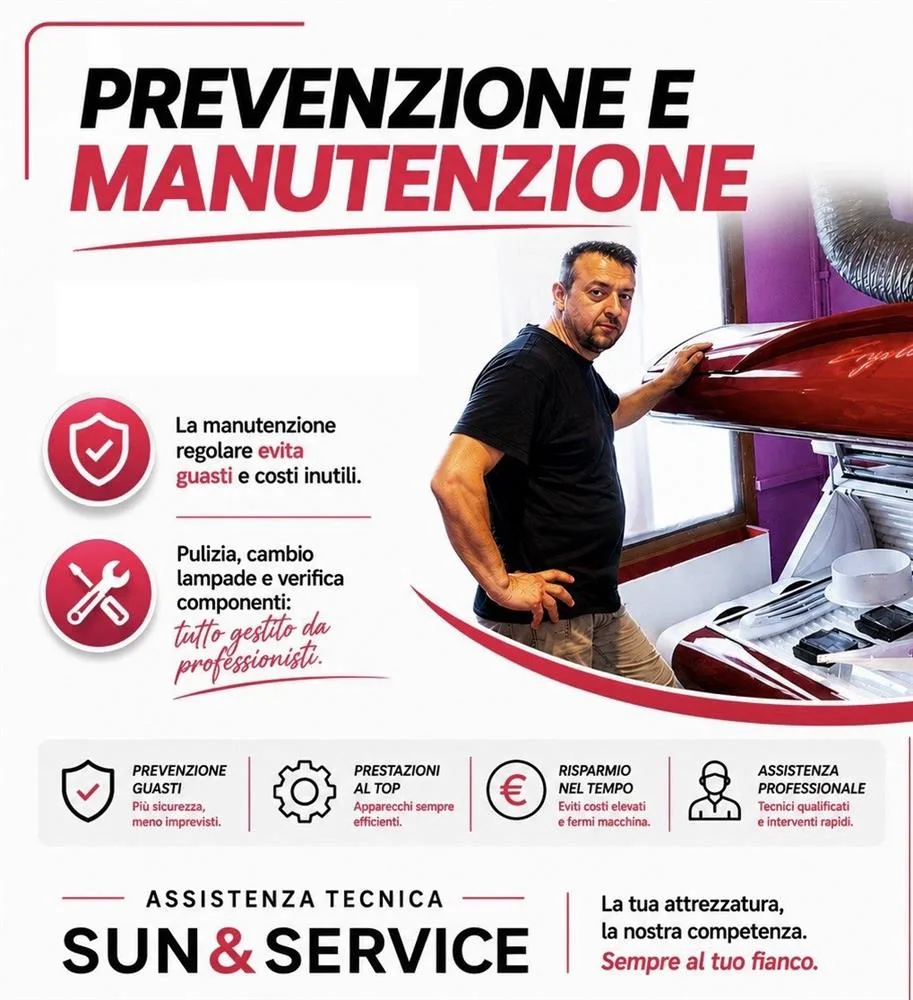 Sunbed servicing and lamp replacement